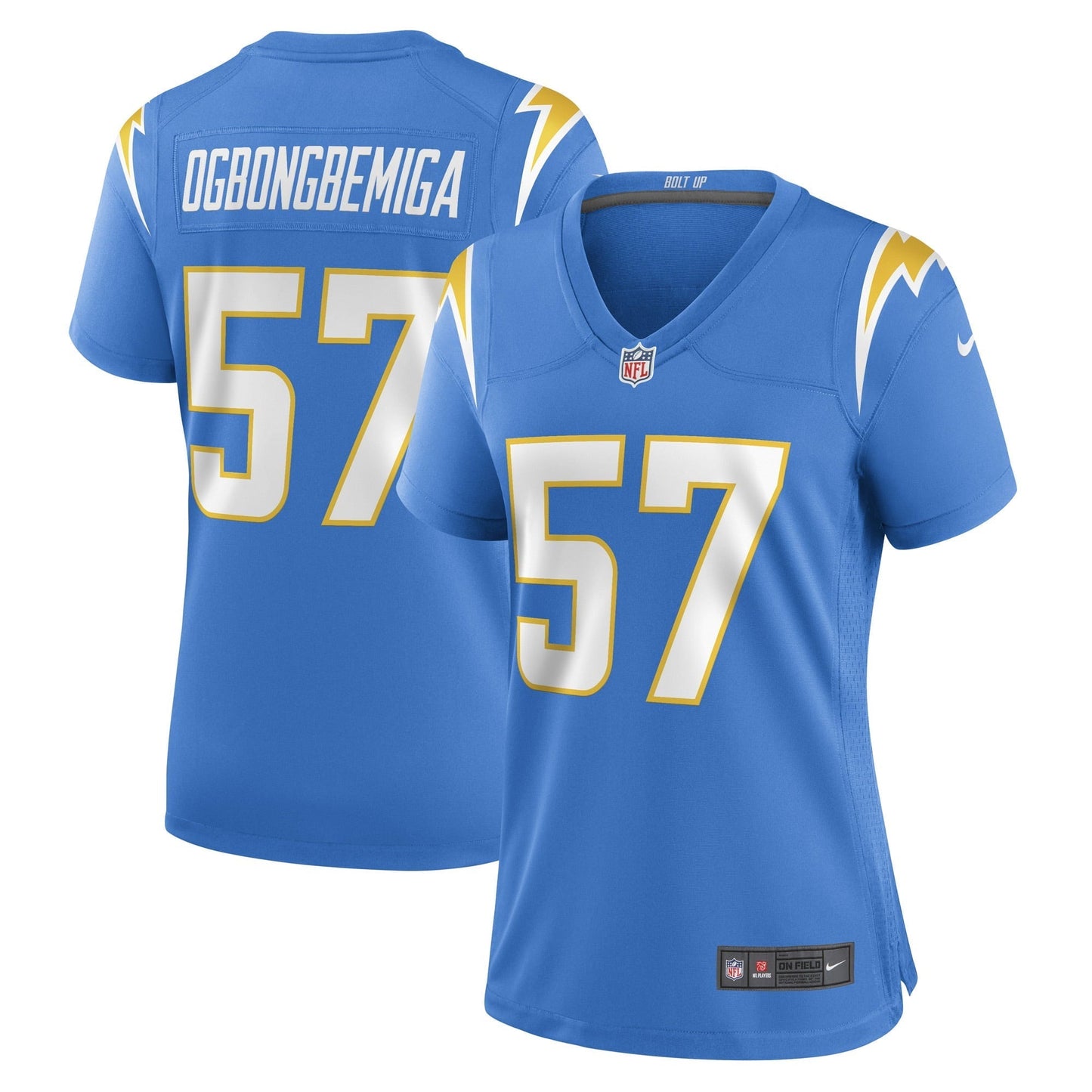 Women's Nike Amen Ogbongbemiga Powder Blue Los Angeles Chargers Game Player Jersey
