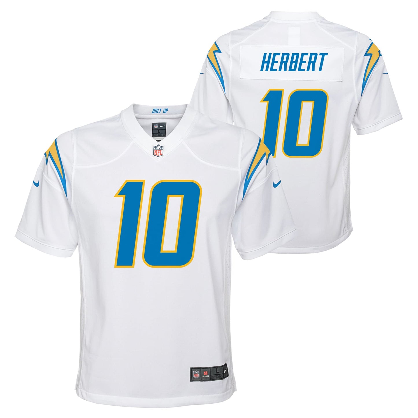 Justin Herbert Los Angeles Chargers Nike Youth Game Jersey - White