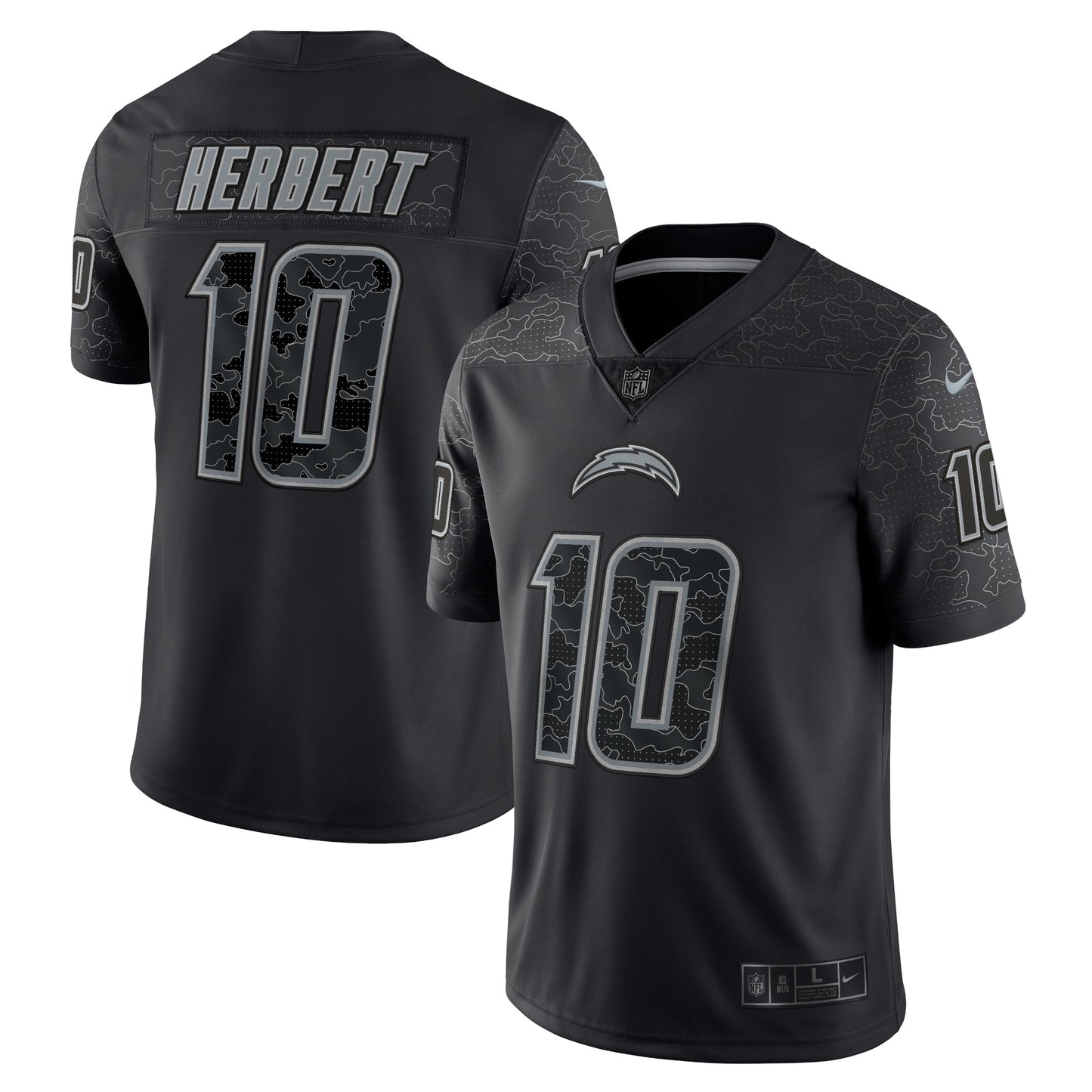 Justin Herbert Los Angeles Chargers Nike RFLCTV Limited Jersey - Black