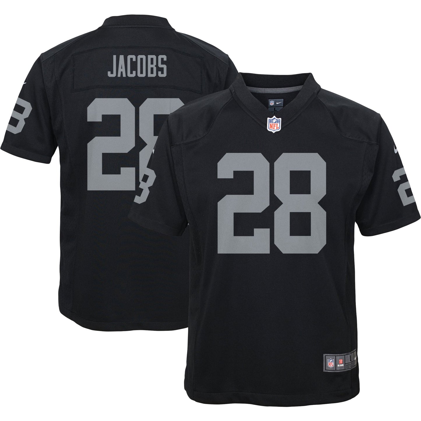Josh Jacobs Las Vegas Raiders Nike Youth Game Jersey - Black
