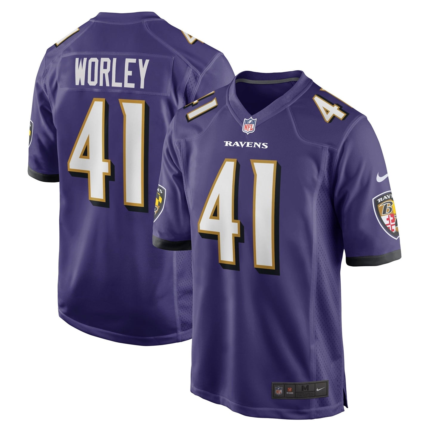 Men's Nike Daryl Worley Purple Baltimore Ravens Game Player Jersey