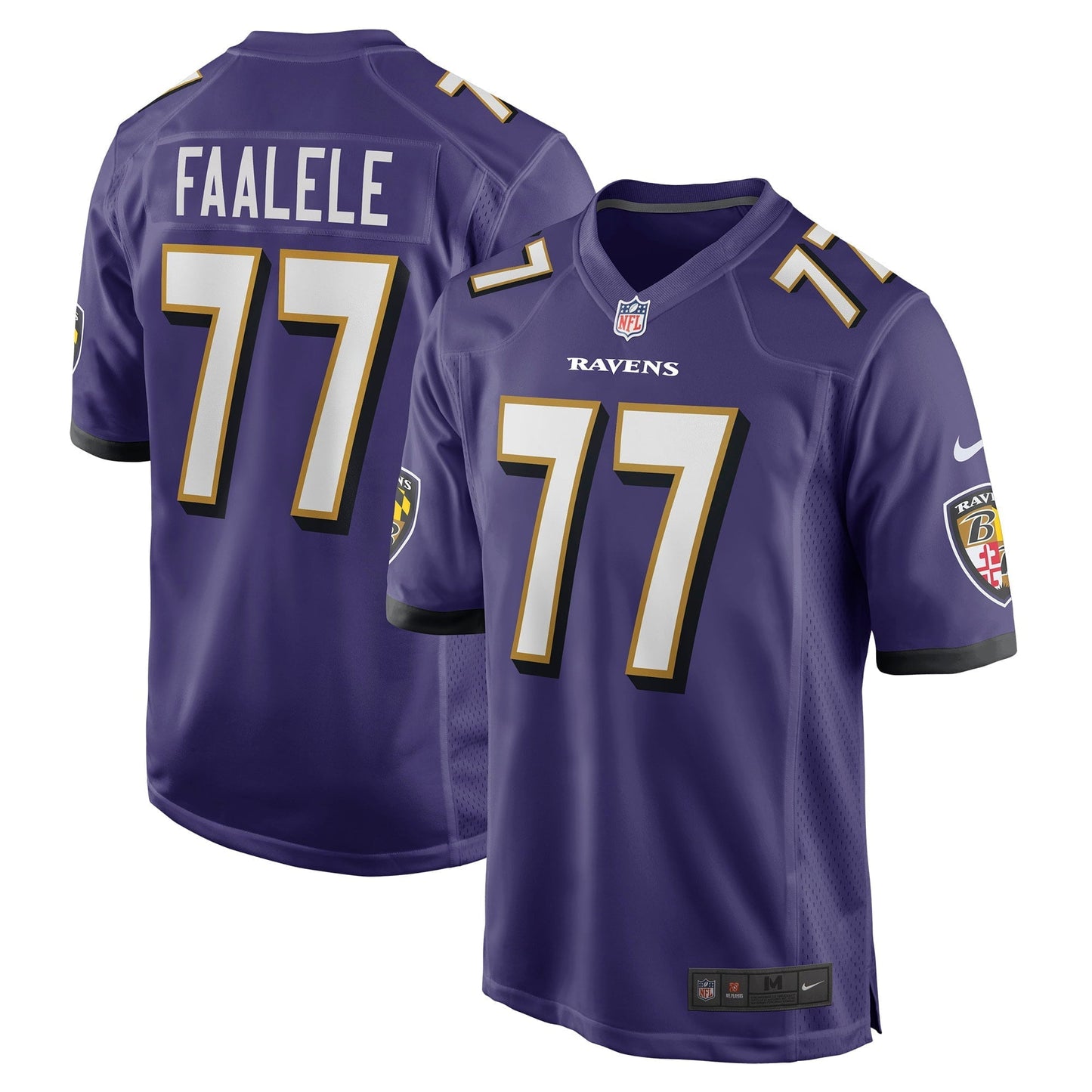Men's Nike Daniel Faalele Purple Baltimore Ravens Player Game Jersey