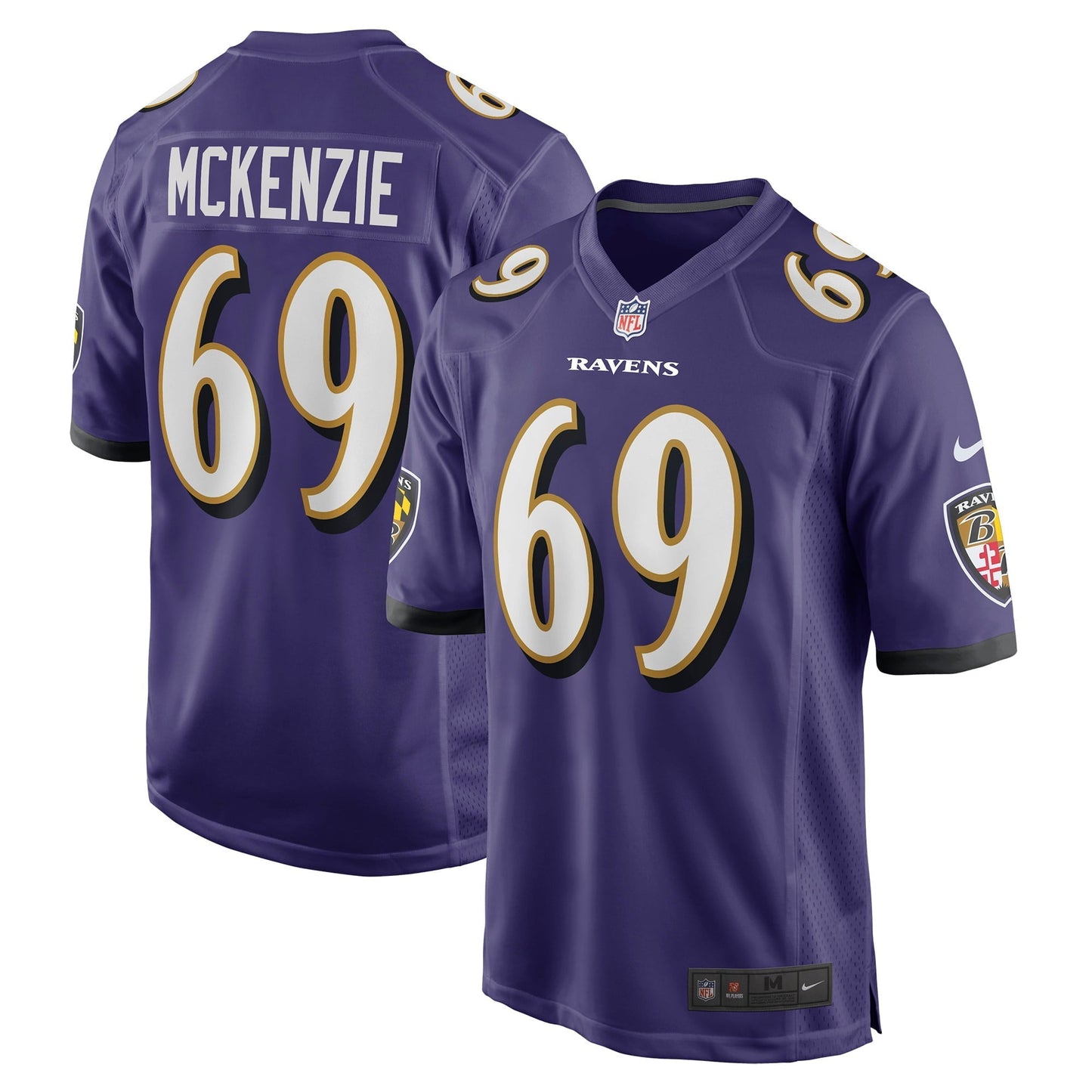 Men's Nike Kahlil McKenzie Purple Baltimore Ravens Game Jersey