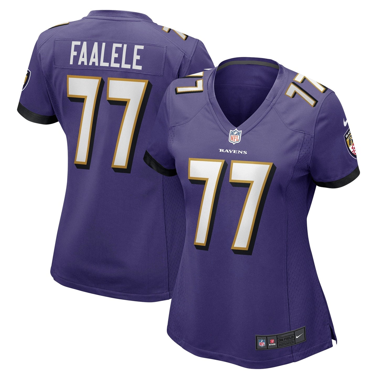 Women's Nike Daniel Faalele Purple Baltimore Ravens Player Game Jersey