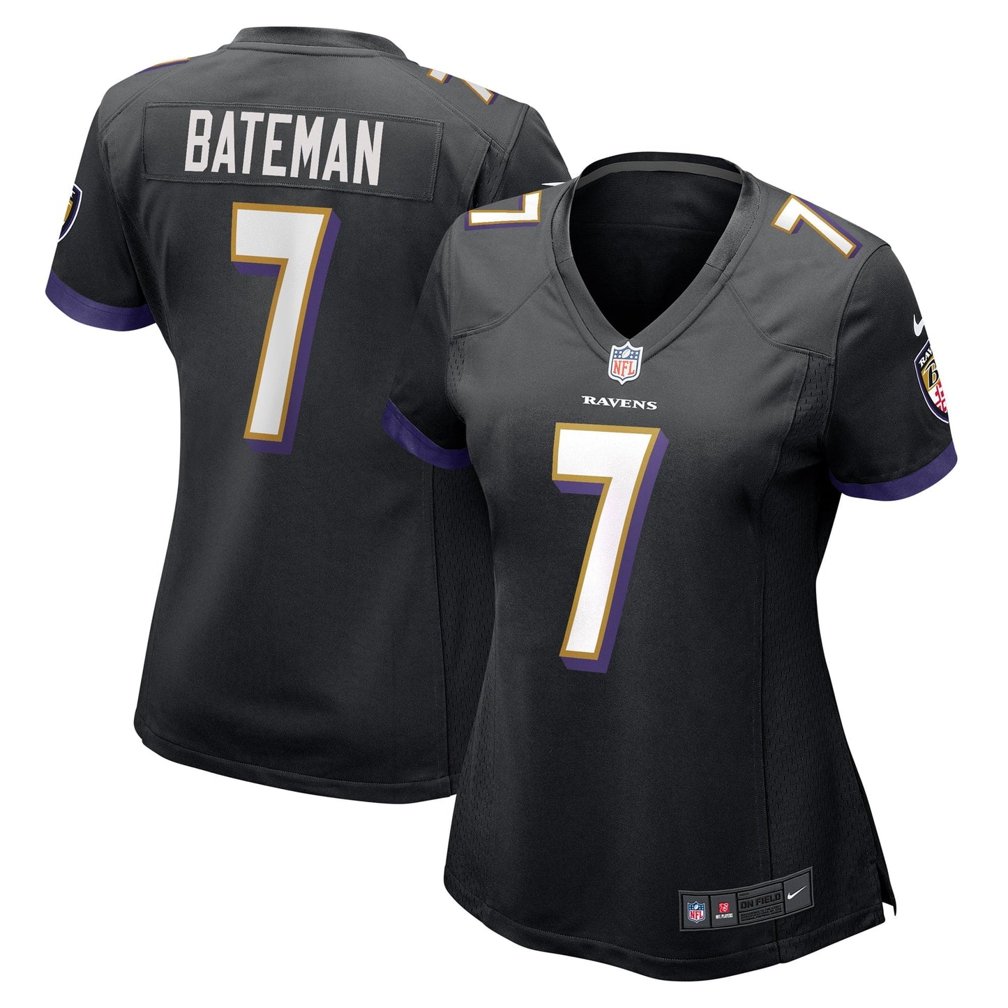 Women's Nike Rashod Bateman Black Baltimore Ravens Game Player Jersey