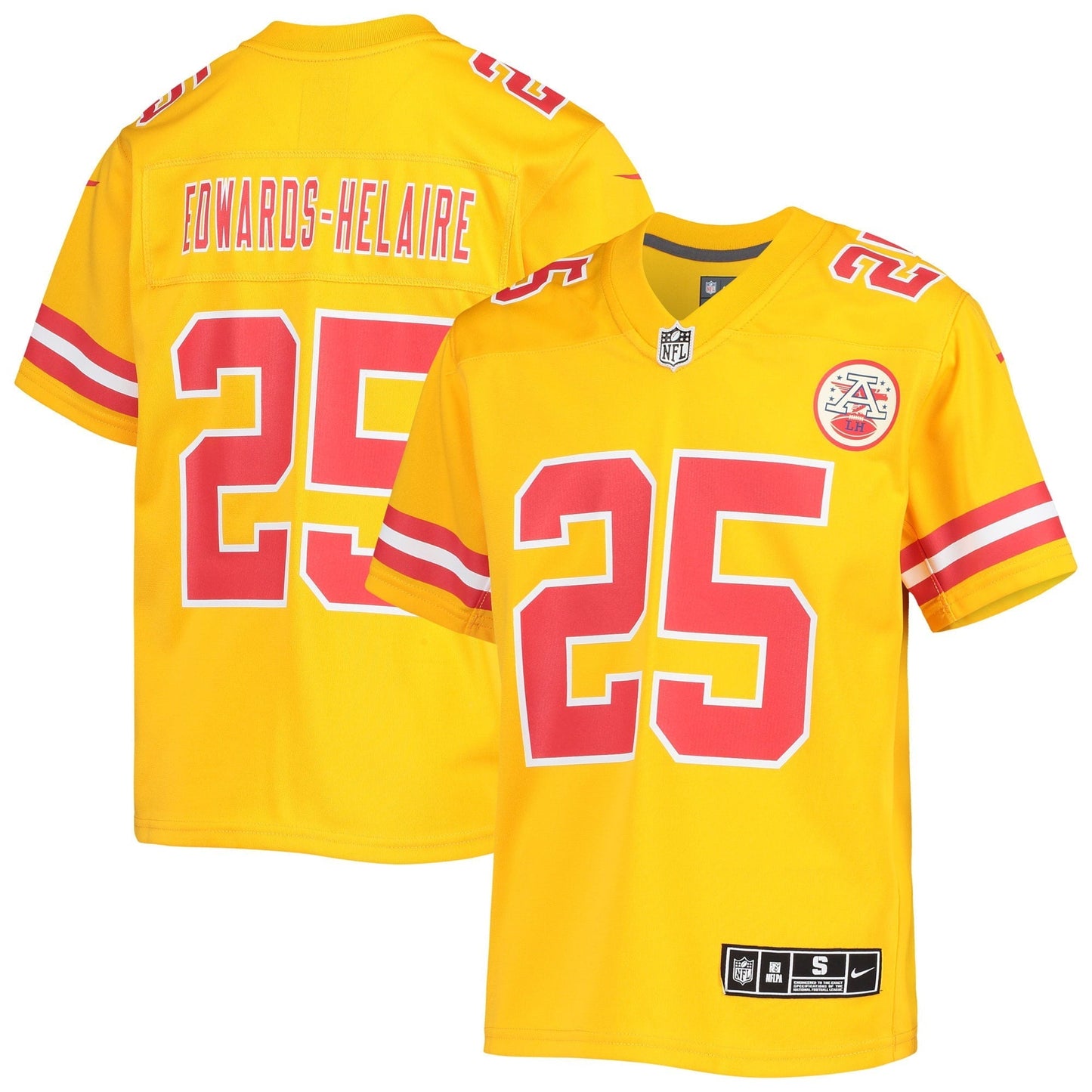 Youth Nike Clyde Edwards-Helaire Gold Kansas City Chiefs Inverted Team Game Jersey