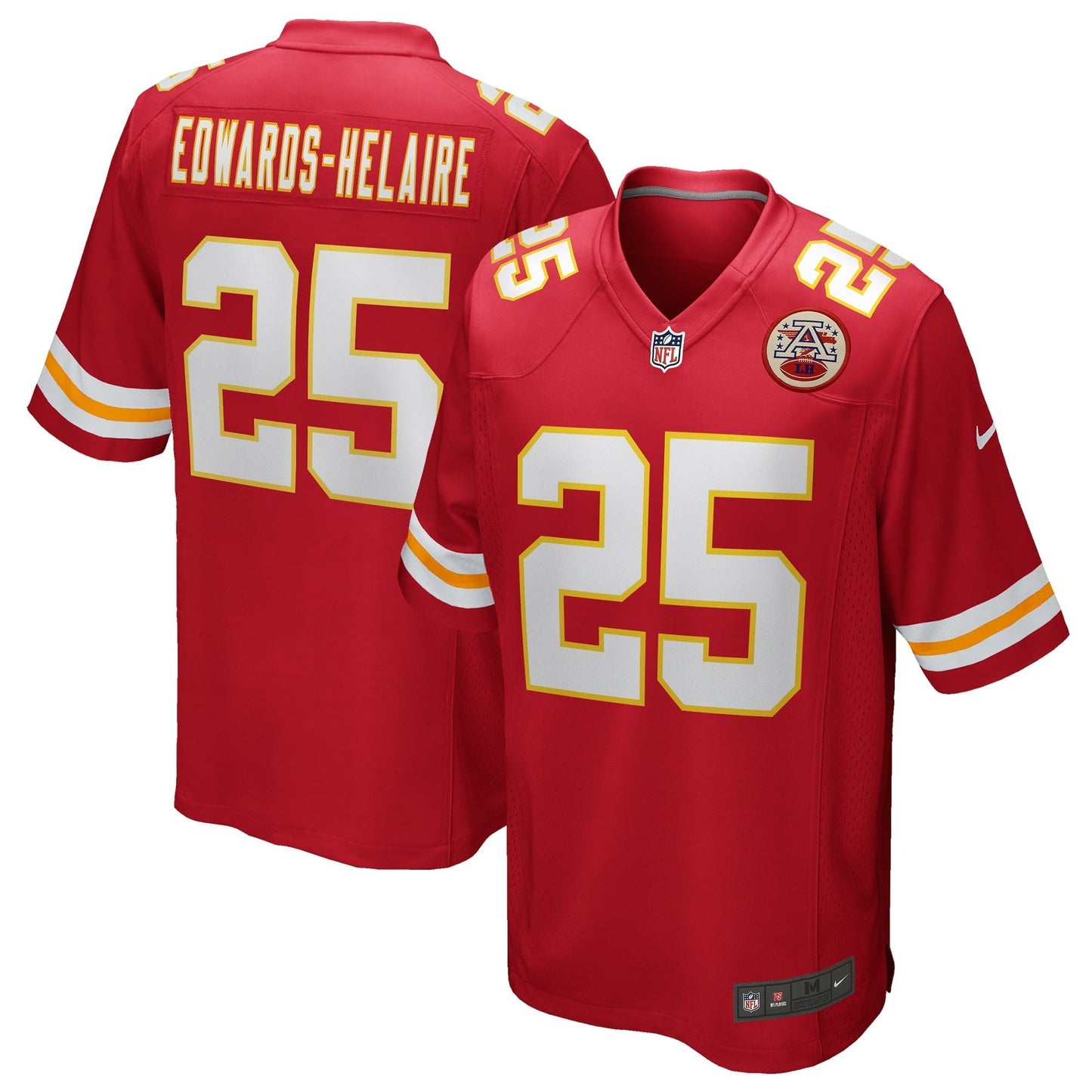 Men's Nike Clyde Edwards-Helaire Red Kansas City Chiefs Player Game Jersey