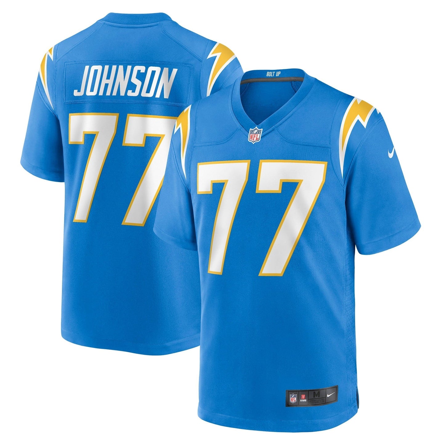 Men's Nike Zion Johnson Powder Blue Los Angeles Chargers Player Game Jersey